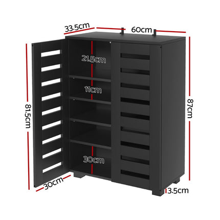 Artiss Shoe Rack Storage Cabinet 20 Pairs 5-tier Black Alster