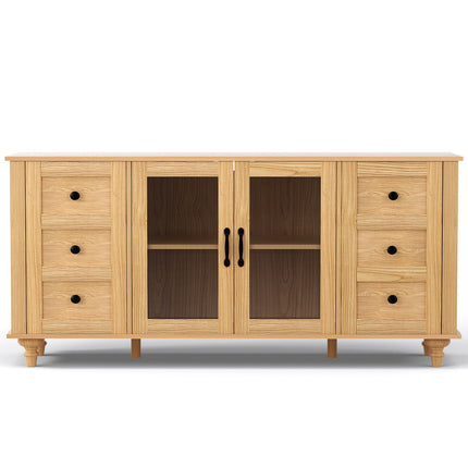 Artiss Buffet Sideboard Storage Cabinet Kitchen Cupboard Faux Drawer 150CM Pine