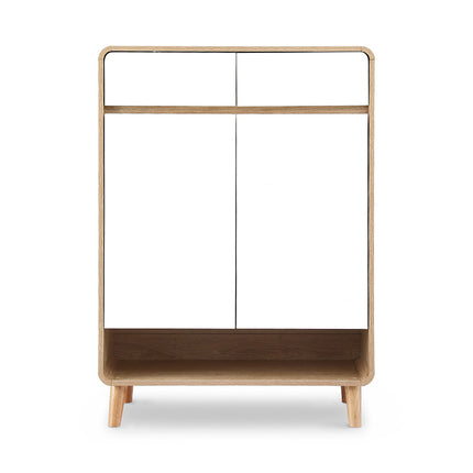 Artiss Shoe Rack Cabinet 20 Pairs Storage Cupboard Pine&White