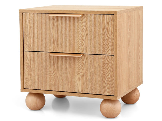 Artiss Rattan Bedside Table 2 Drawers Pine