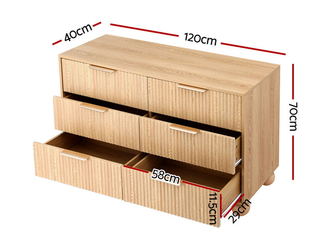 Artiss 6 Chest of Drawers Dresser Tallboy Pine