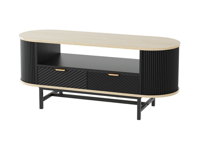 Artiss Coffee Table Drawer Shelf Wood&Black