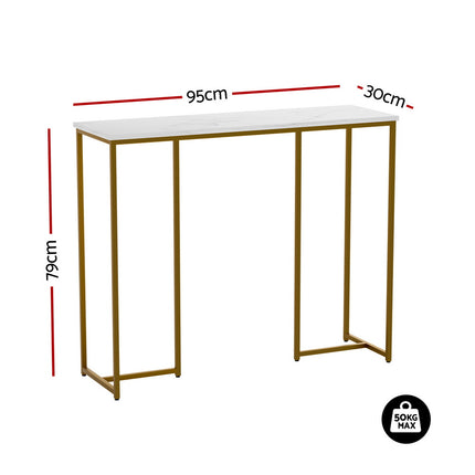 Artiss Console Table Marble Effect White&Gold