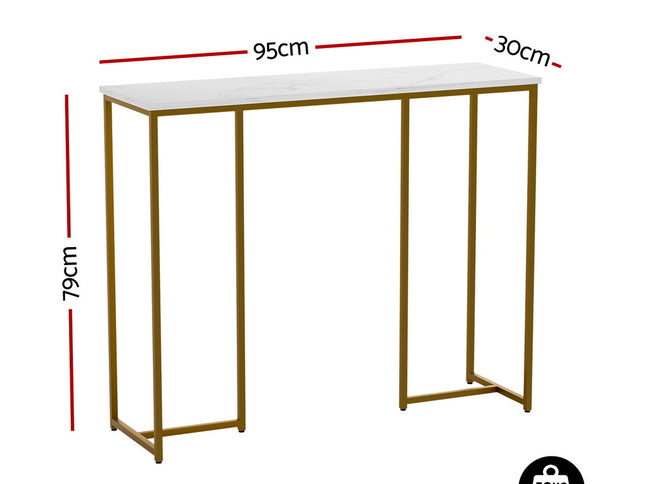 Artiss Console Table Marble Effect White&Gold