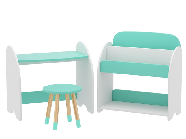 Keezi Kids Bookshelf 2 In 1 Table Chair Set Bookcase Toys Shelves Children Organiser