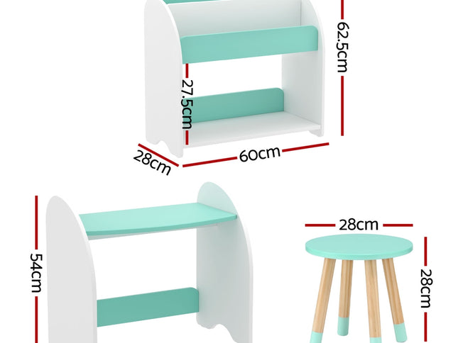 Keezi Kids Bookshelf 2 In 1 Table Chair Set Bookcase Toys Shelves Children Organiser