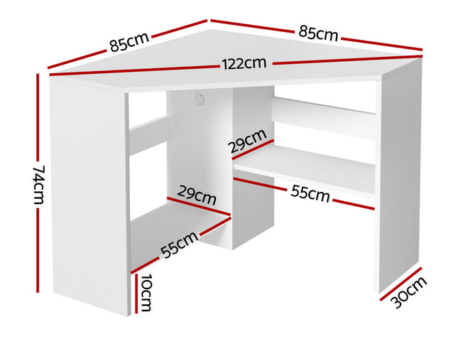 Artiss Corner Computer Desk Shelves CPU Stand L-shape Home Office Workstation Desks