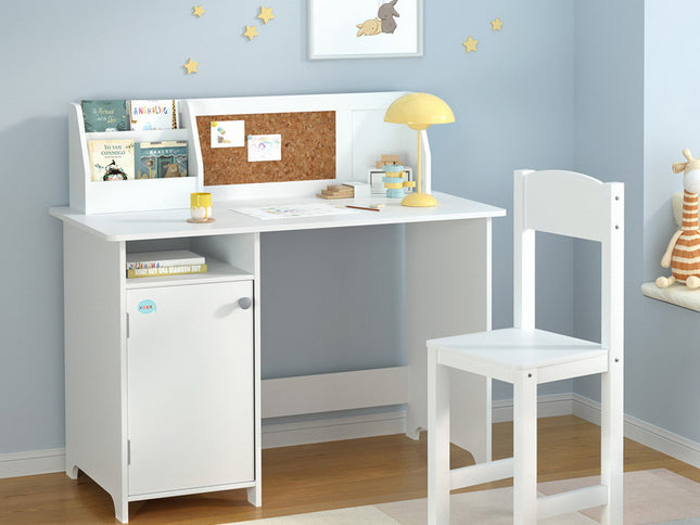 Keezi Kids Table and Chair Set Children Study Play Toys Desk w/ Cabinet Storage