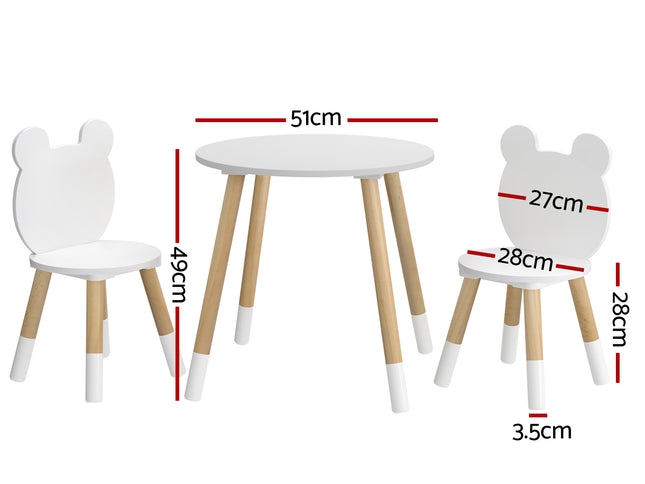 Keezi 3 Piece Kids Table and Chairs Set Activity Playing Study Children Desk