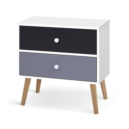 Artiss Bedside Table 2 Drawers - BONDS White