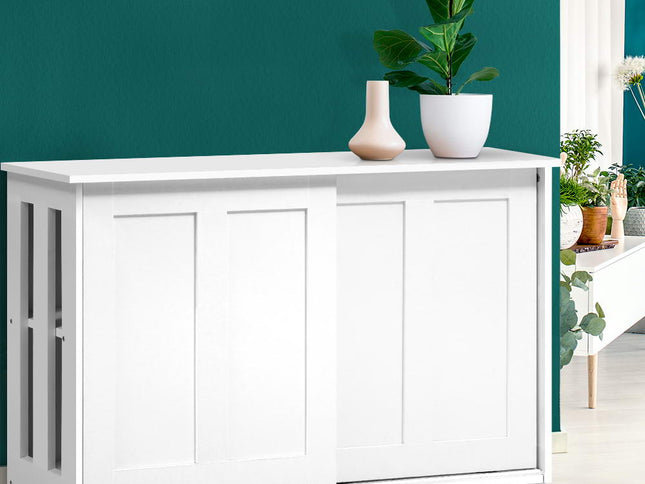 Artiss Buffet Sideboard Sliding Doors - SERA White