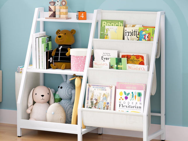 Keezi 3-Tier Kids Bookshelf Bookcase Children Toy Storage Organizer Rack Display Shelf