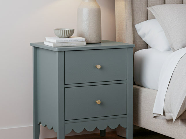 Artiss Bedside Table 2 Drawers Bedroom Storage Nightstand Green