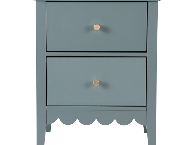 Artiss Bedside Table 2 Drawers Bedroom Storage Nightstand Green