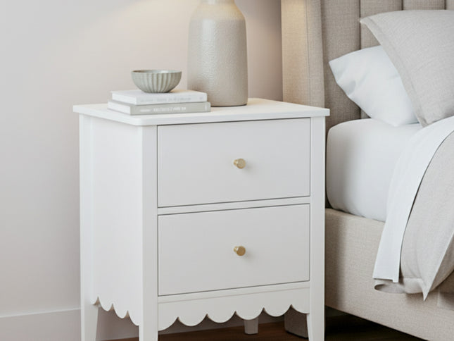 Artiss Bedside Table 2 Drawers Bedroom Storage Nightstand White