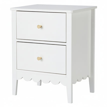 Artiss Bedside Table 2 Drawers Bedroom Storage Nightstand White
