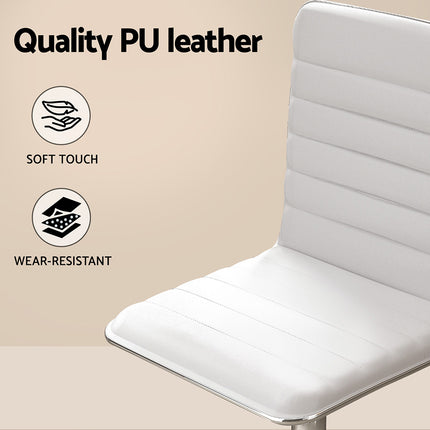 Artiss Computer Desk Office Chair Set PU Leather Home Study Table 100cm White