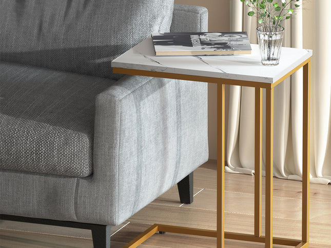 Artiss Coffee Table Side Table Marble Effect Emma