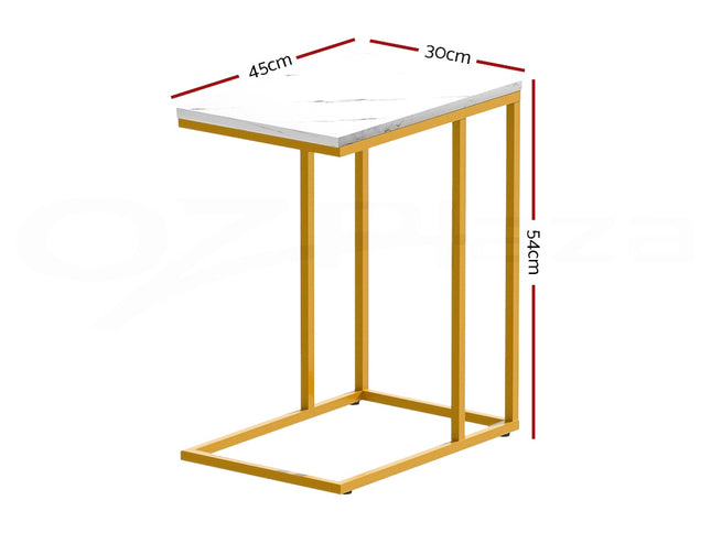 Artiss Coffee Table Side Table Marble Effect Emma