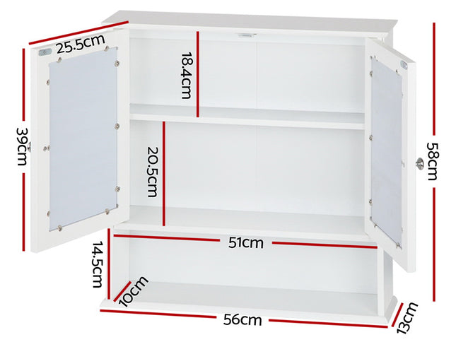 Artiss Bathroom Mirror Cabinet Storage Cupboard