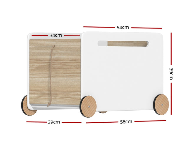 Keezi Kids Toy Box Container Children Chest Storage Clothes Organiser Wheels