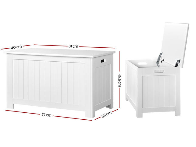 Keezi Kids Toy Box Chest Storage Blanket Children Clothes Room Organiser White