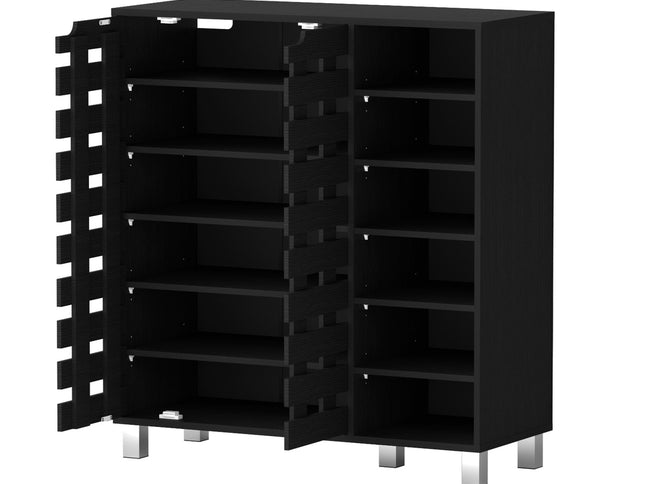 Artiss Shoe Rack Cabinet 6 Tier Storage Shelf Black