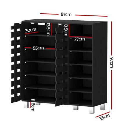 Artiss Shoe Rack Cabinet 6 Tier Storage Shelf Black