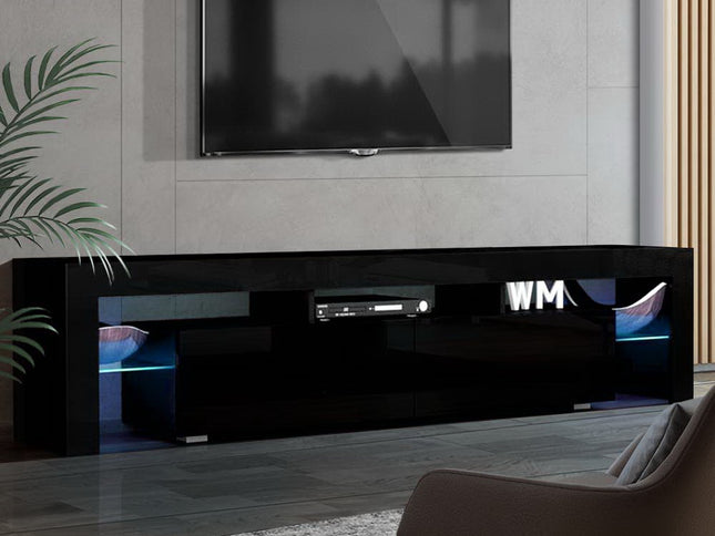 Artiss Entertainment Unit TV Cabinet LED 189cm Black Elo