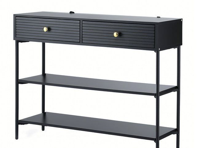 Artiss Console Table 3-Tier Black