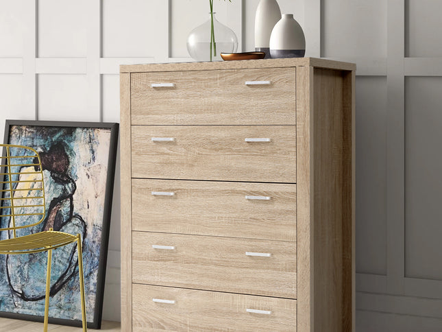 Artiss 5 Chest of Drawers - MAXI Pine