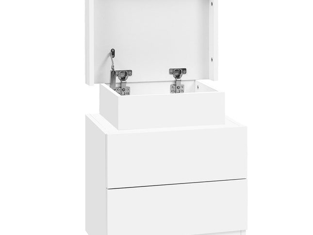 Artiss 2X Bedside Table 2 Drawers Lift-up Storage White