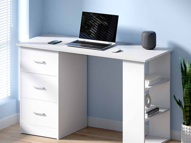 Artiss Computer Desk Drawer Shelf Cabinet White 120CM