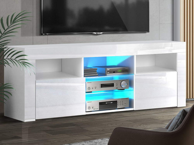 Artiss Entertainment Unit TV Cabinet LED 160cm White Bobi