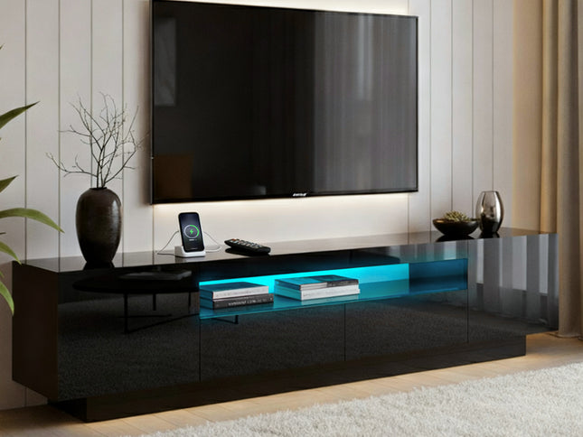 Artiss TV Unit Entertainment Unit Storage Drawer RGB LED 180cm Black