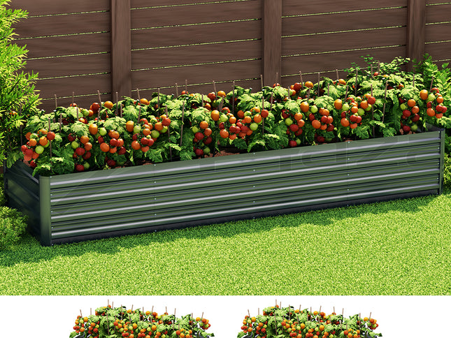 Green Fingers Garden Bed 240X80X45cm Planter Box Raised Container Galvanised Herb