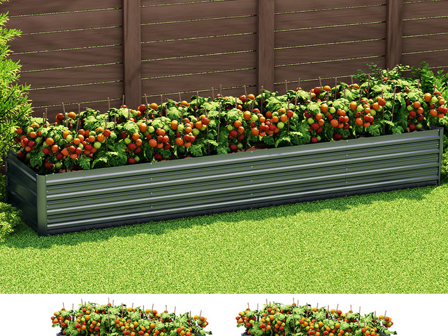 Green Fingers Garden Bed 320X80X45cm Planter Box Raised Container Galvanised Herb