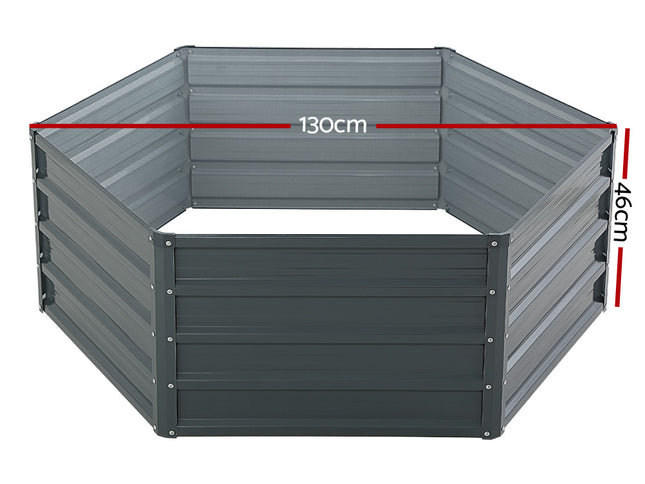 Green Fingers 2x Garden Bed 130x130x46cm Planter Box Raised Container Galvanised