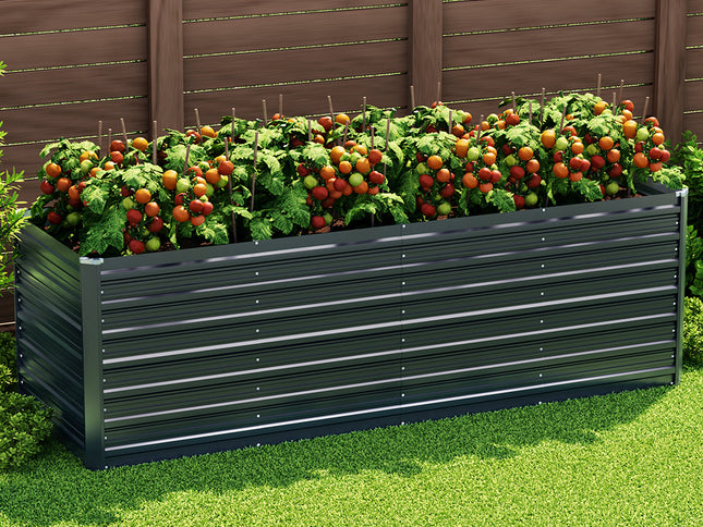 Green Fingers Garden Bed 320x80x77cm Planter Box Raised Container Galvanised Herb