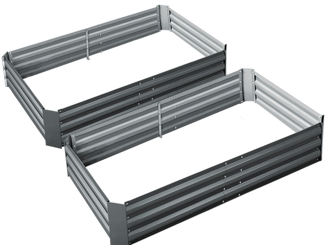 Green Fingers 2x Garden Bed 150x90cm Planter Box Raised Container Galvanised Herb