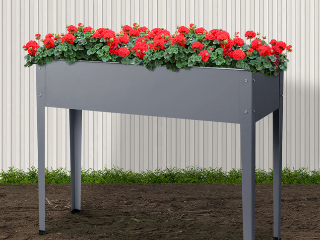 Green Fingers Garden Bed Elevated 100X80X30cm Planter Box Container Galvanised
