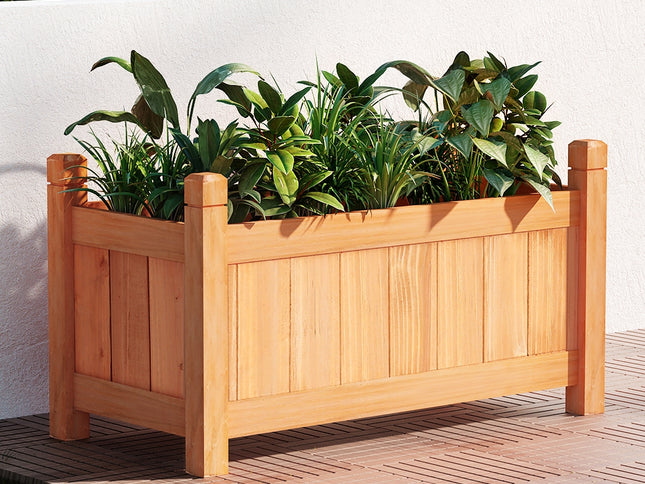 Green Fingers Garden Bed 60x30x33cm Wooden Planter Box Raised Container Growing