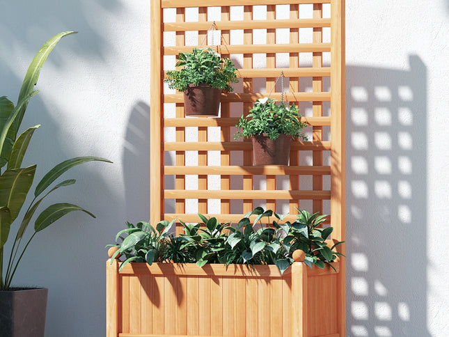 Green Fingers Garden Bed Wooden 64x35x115cm Planter Raised Box Container Trellis