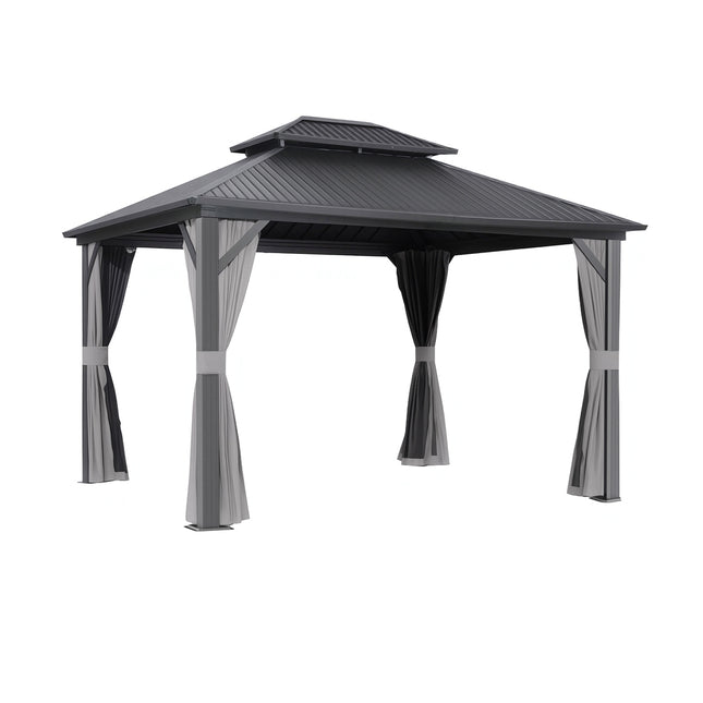 Instahut Gazebo 3x3.65m Canopy Outdoor Steel Frame Patio Tent Curtains Marquee Grey