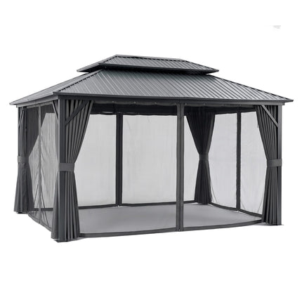 Instahut 3x4.25m Gazebo Hardtop Steel Roof Outdoor Pavilion