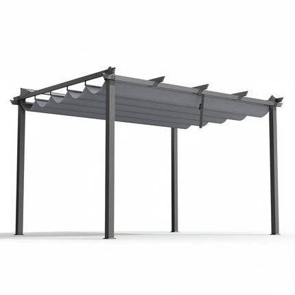 Instahut Gazebo Outdoor Garden Pergola Aluminium Frame Adjustable Canopy 3x4m Grey