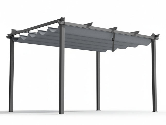 Instahut Gazebo Outdoor Garden Pergola Aluminium Frame Adjustable Canopy 3x4m Grey