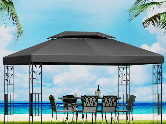 Instahut Gazebo 4x3m Marquee Outdoor Wedding Party Event Tent Home Iron Art Shade Grey