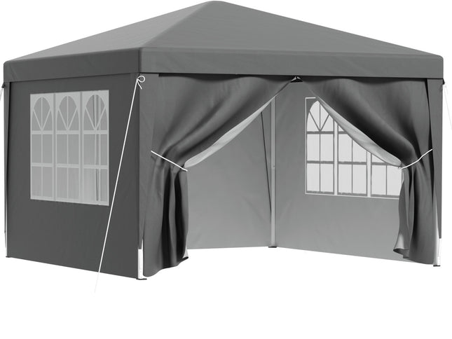 Instahut Gazebo 3x3 Pop Up Marquee Folding Tent Wedding Gazebos Camping Outdoor Shade Canopy Gray