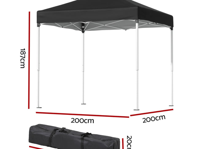 Instahut Gazebo 2x2m Outdoor Patio Garden Marquee Shade Black